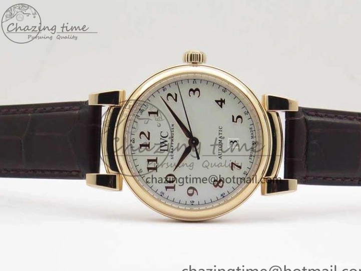MIROTIME 0722 Neat Da Vinci IW356601 RG MKF 1:1 Best Edition White Dial On Brown Leather Strap A 7230